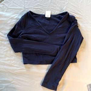 Shein like-new, long sleeve crop T, medium